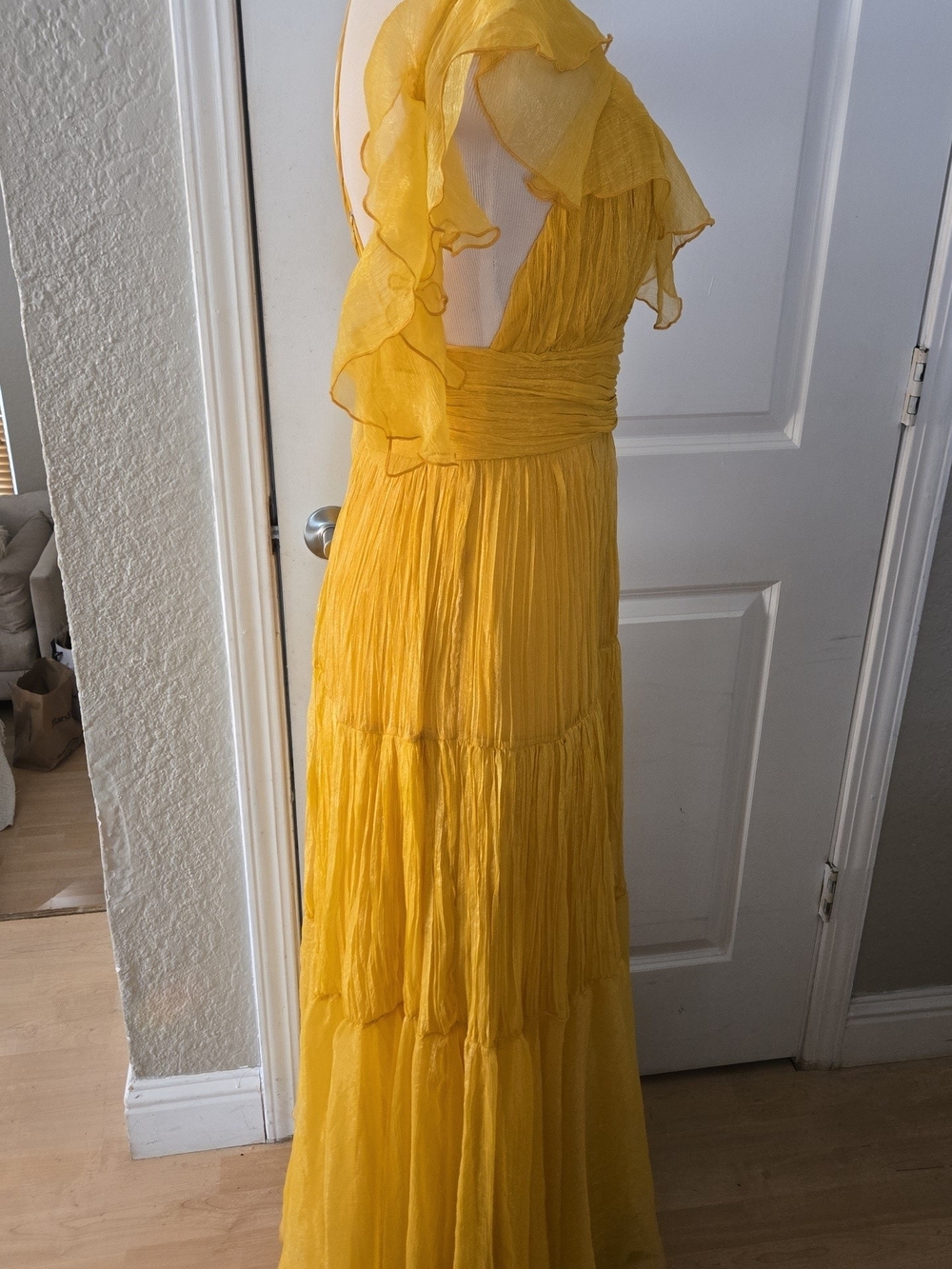 Yellow Ruffle-Detail Maxi Dress - Picture 2 of 3